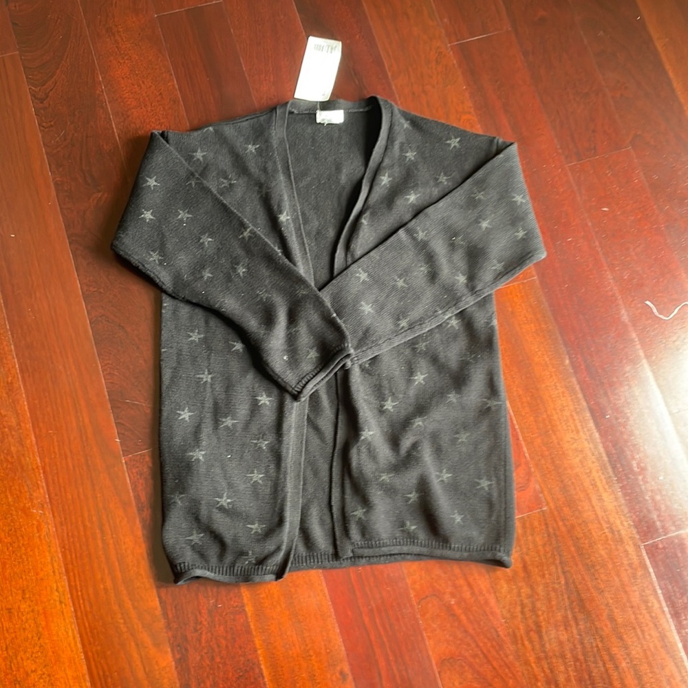 Girls black mango star cardigan